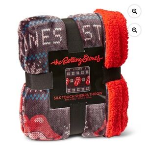 New Rolling Stones Silk Touch Throw Blanket with Sherpa Reverse 50 x 60 inches